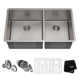 Kraus Standard PRO™ Undermount Stainless Steel Double Bowl 60/40 Kitchen Sink, 33x19x10-in Composite_or_Mixed