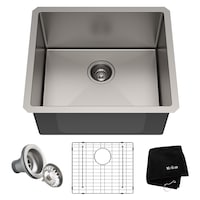 Évier de cuisine simple sous comptoir Kraus Standard PRO, 21 x 18 x 10 po, acier inoxydable Composite_or_Mixed