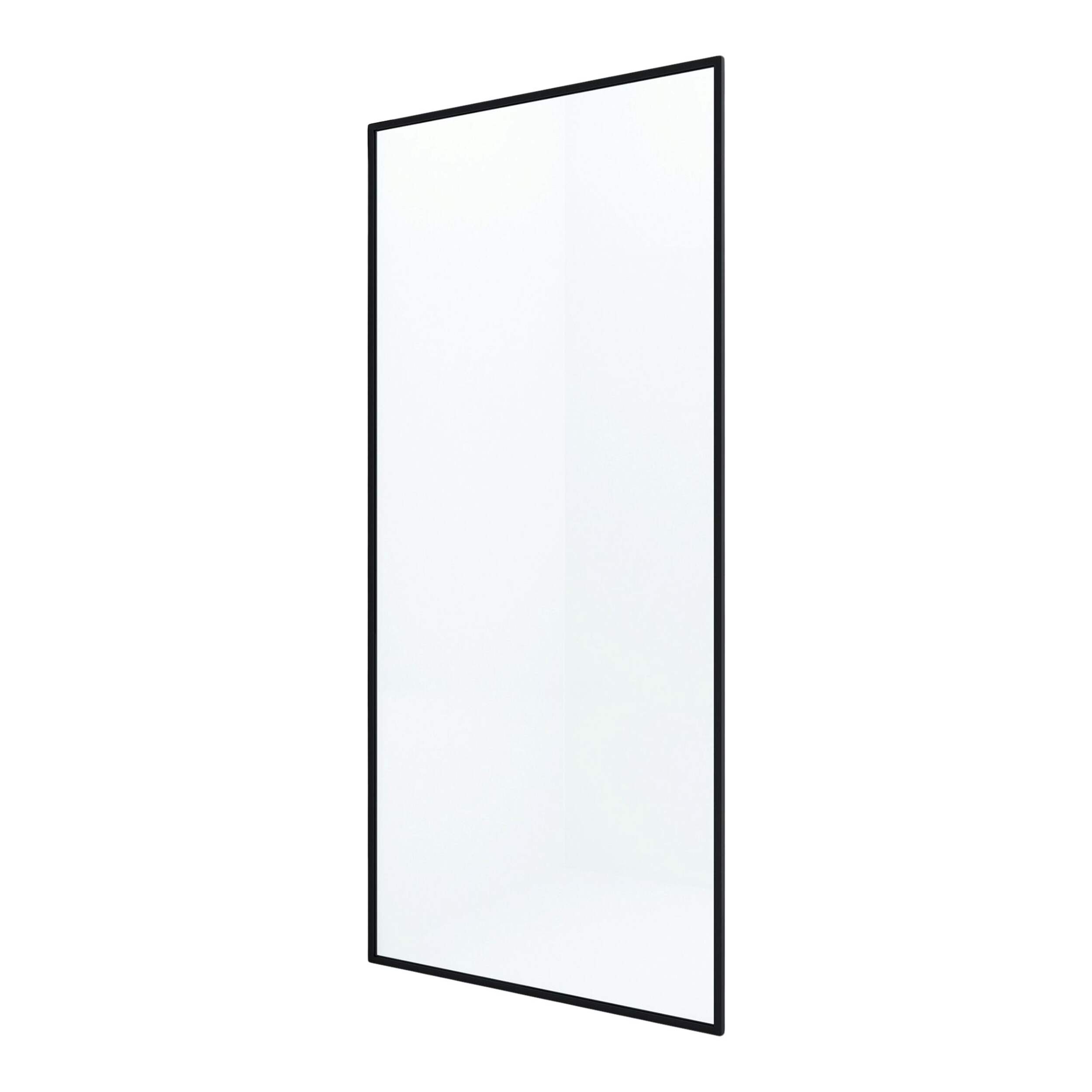 VIGO Meridian Framed Fixed Shower Door/Screen with Clear Glass, Matte Black, 33x73-in Front_Angled_Left