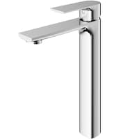 VIGO Norfolk Single Handle Vessel Single Hole Bathroom Sink Faucet, WaterSense® Certified, Chrome, Front_Three_Fourths_Angled_Left