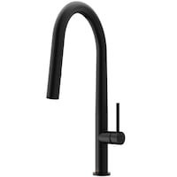 VIGO Greenwich Kitchen Faucet, Matte Black Front_Angled_Left