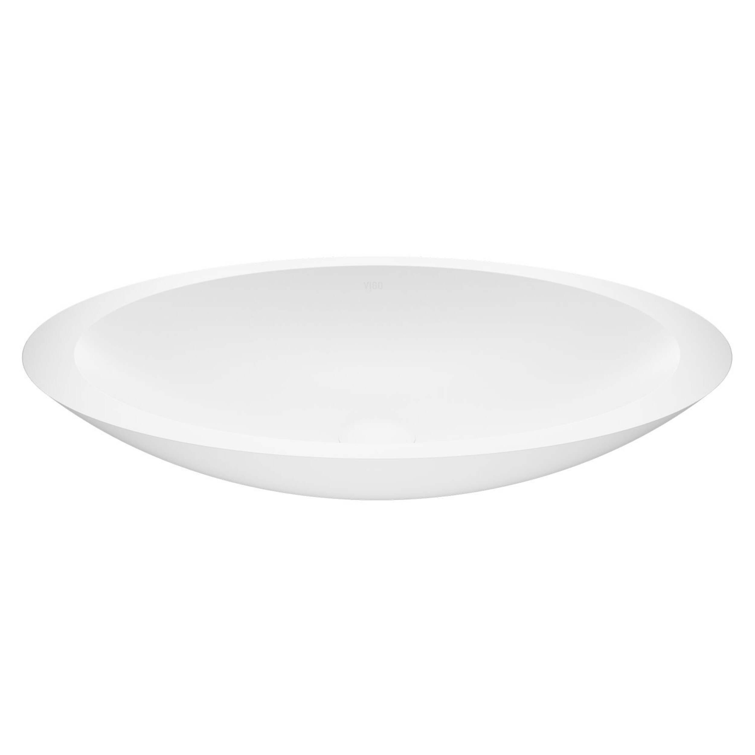 Lavabo de salle de bains circulaire VIGO Wisteria Matte Stone avec cuve profonde, blanc Front_Elevated