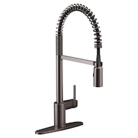 Moen® Align Single Handle High Arc Pull Down Sprayer Kitchen Faucet, Black Stainless Front_Angled_Right