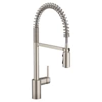 Moen® Align Single Handle Pre-Rinse Pull Down Spot-Resist Kitchen Faucet, Stainless Steel Front_Angled_Right