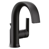 Moen® Doux Single Handle Single Hole Bathroom Sink Faucet, WaterSense® Certified, Matte Black Front_Angled_Right