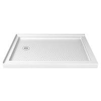 DreamLine SlimLine Double Threshold Shower Base with Left Drain, 36-in x 48-in