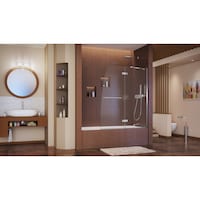 DreamLine Aqua Ultra Frameless Hinged Tub Door, 48-in Front_Angled_Right