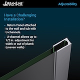 DreamLine Aqua Uno Hinged Tub Door, 56-60-in CloseUp