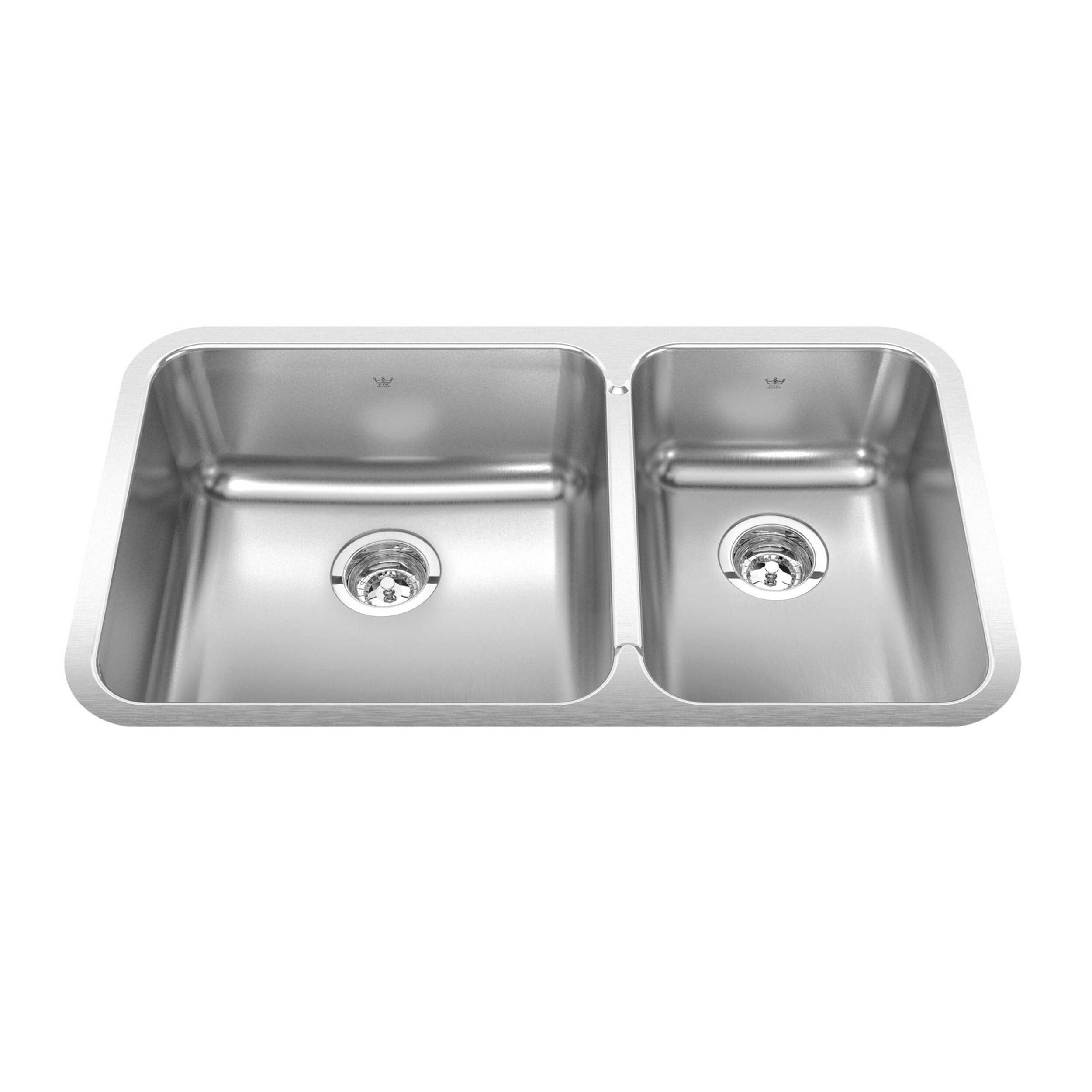Kindred Steel Queen Double Bowl Stainless Steel Sink, 33-in Overhead_Plunge
