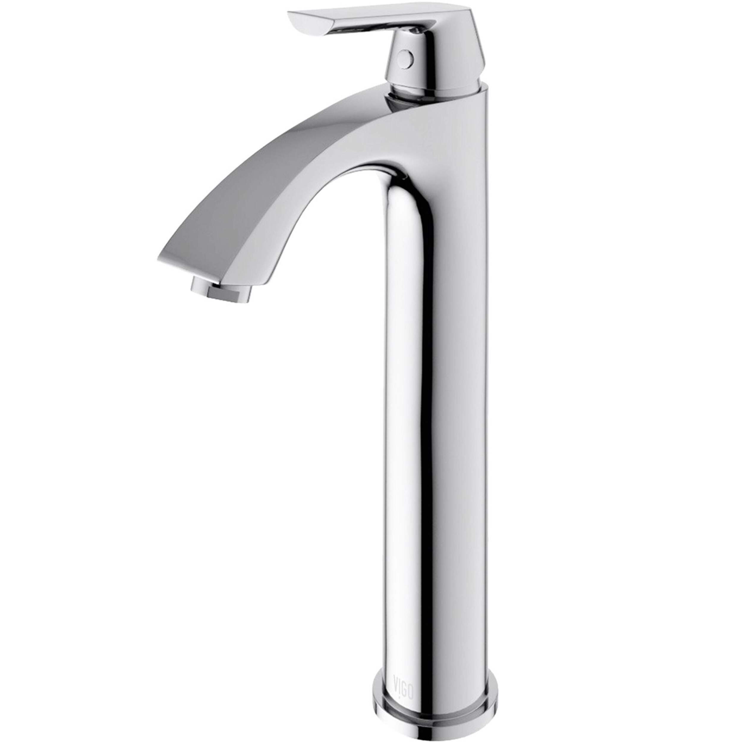 VIGO Linus Single Handle Vessel Sink Bathroom Faucet, Chrome Front_Three_Fourths_Angled_Left