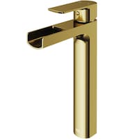 VIGO Amada Single Handle Vessel Sink Bathroom Faucet, Matte Brushed Gold