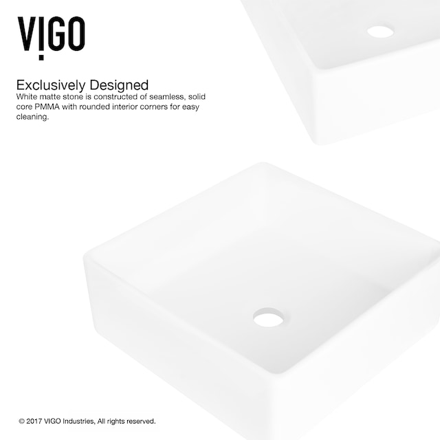 VIGO Wisteria 23" L X 14" W Matte Stone Oval Vessel Bathroom Sink In White With Amada Faucet And Pop Up Drain In Matte Black