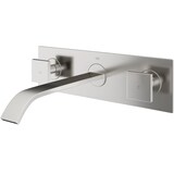 VIGO Titus Wall Mount Dual Handle Bathroom Sink Faucet, Eco-Friendly 1.2 GPM Flow Rate, Brushed Nickel Front_Three_Fourths_Angled_Left