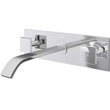 VIGO Titus Wall Mount Dual Handle Bathroom Sink Faucet, Eco-Friendly 1.2 GPM Flow Rate, Chrome Front_Three_Fourths_Angled_Left