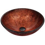 VIGO Mahogany Moon Glass Vessel Bathroom Sink Front_Elevated