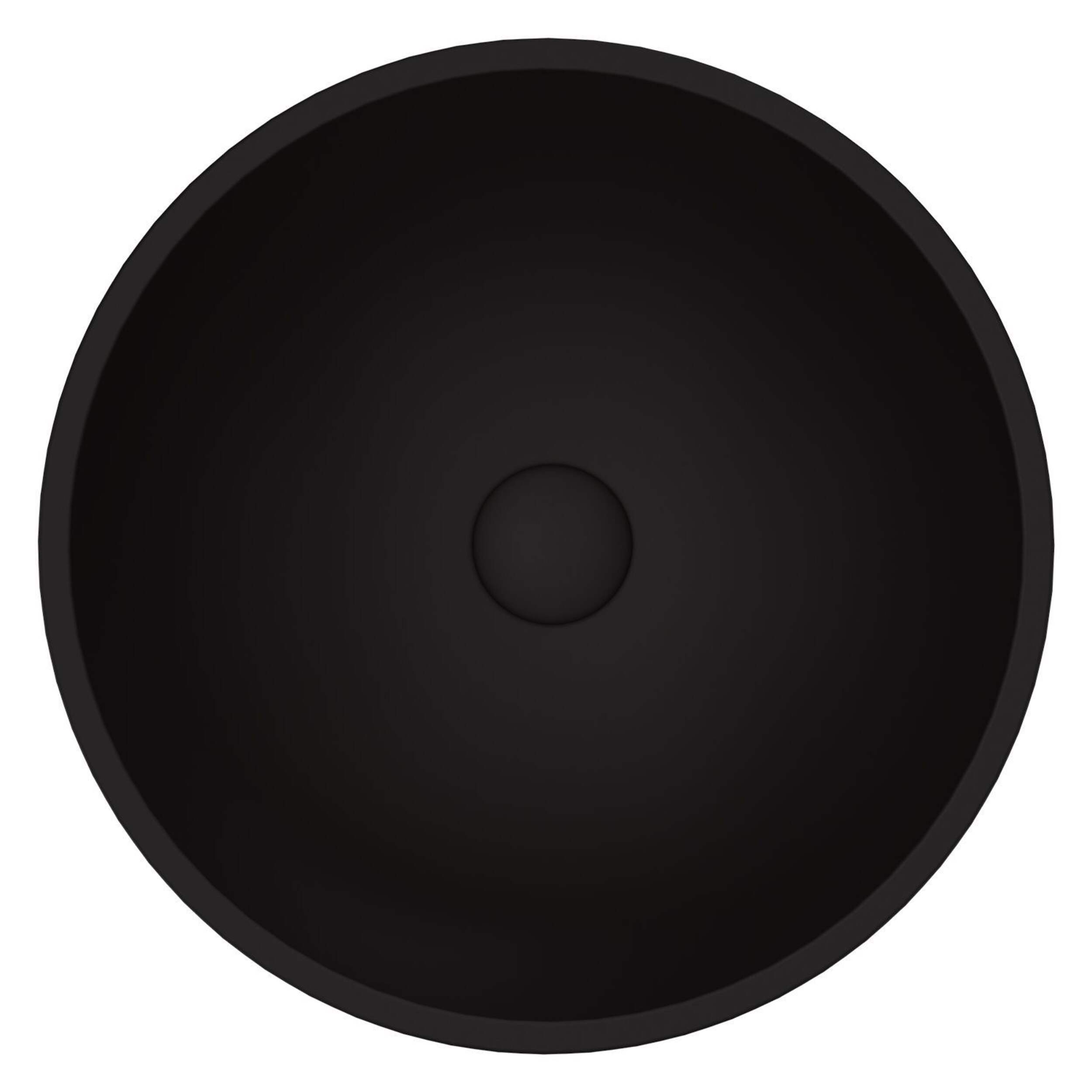 VIGO Cavalli MatteShell™ Round Vessel Bathroom Sink/Basin with Consistent Matte Finish, Black Overhead_Flat