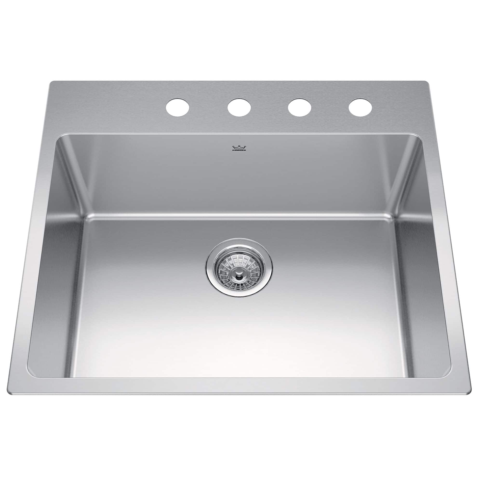 Kindred Brookmore Drop In Single Bowl 4 Hole Kitchen Sink 25 In X 22   Kindred 31 5 X 18 1 Double Bowl Granite Sink Stone Grey B9872d75 F8b0 4e0f A29d 9e05e94d6415 Jpgrendition 