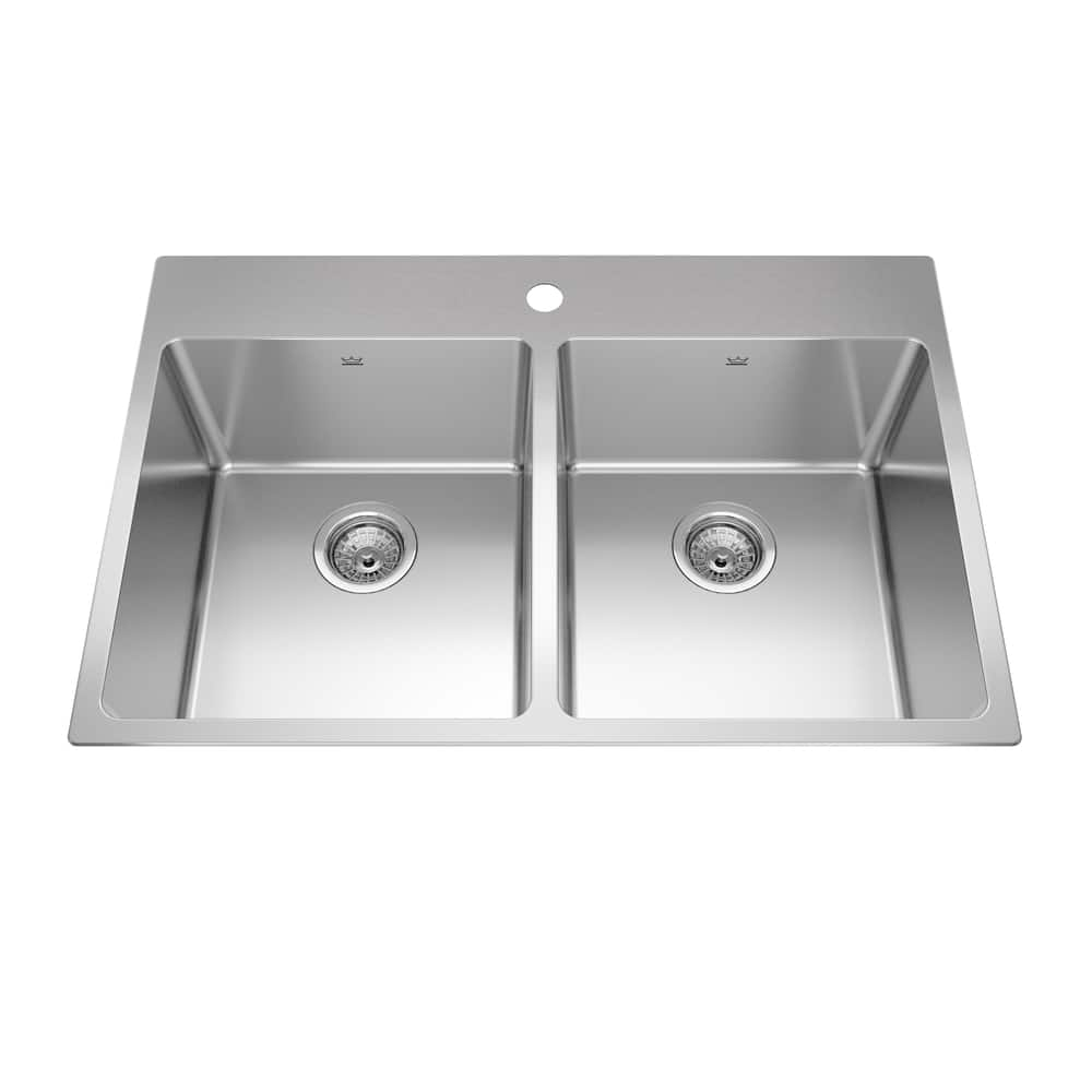 Kindred Granite Double Bowl Kitchen Sink, Matte Black,33x22x9-in ...