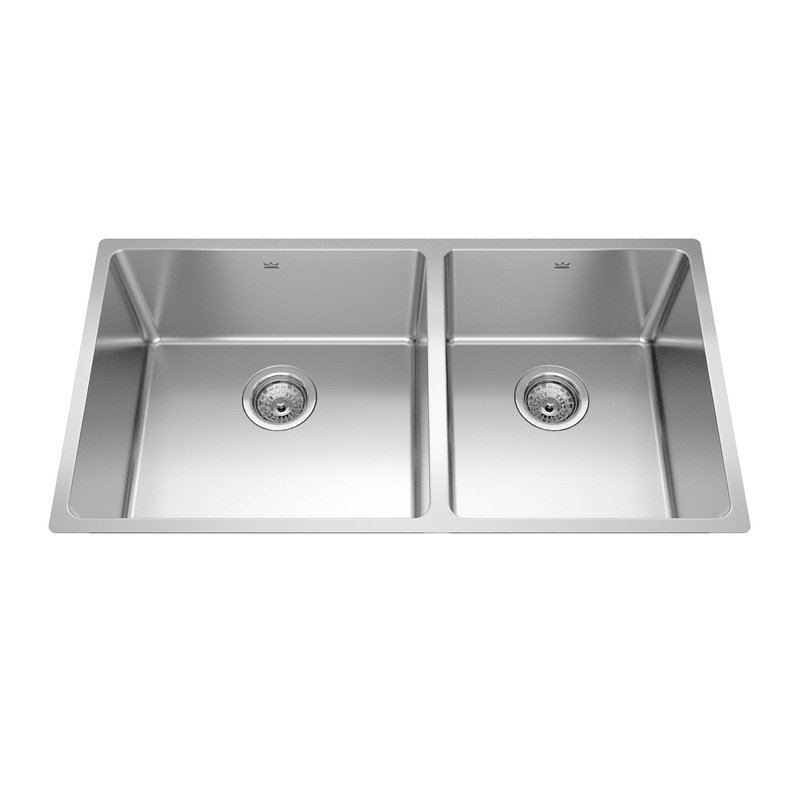 Kindred Undermount Granite Double Bowl Kitchen Sink, Polar White,31x20