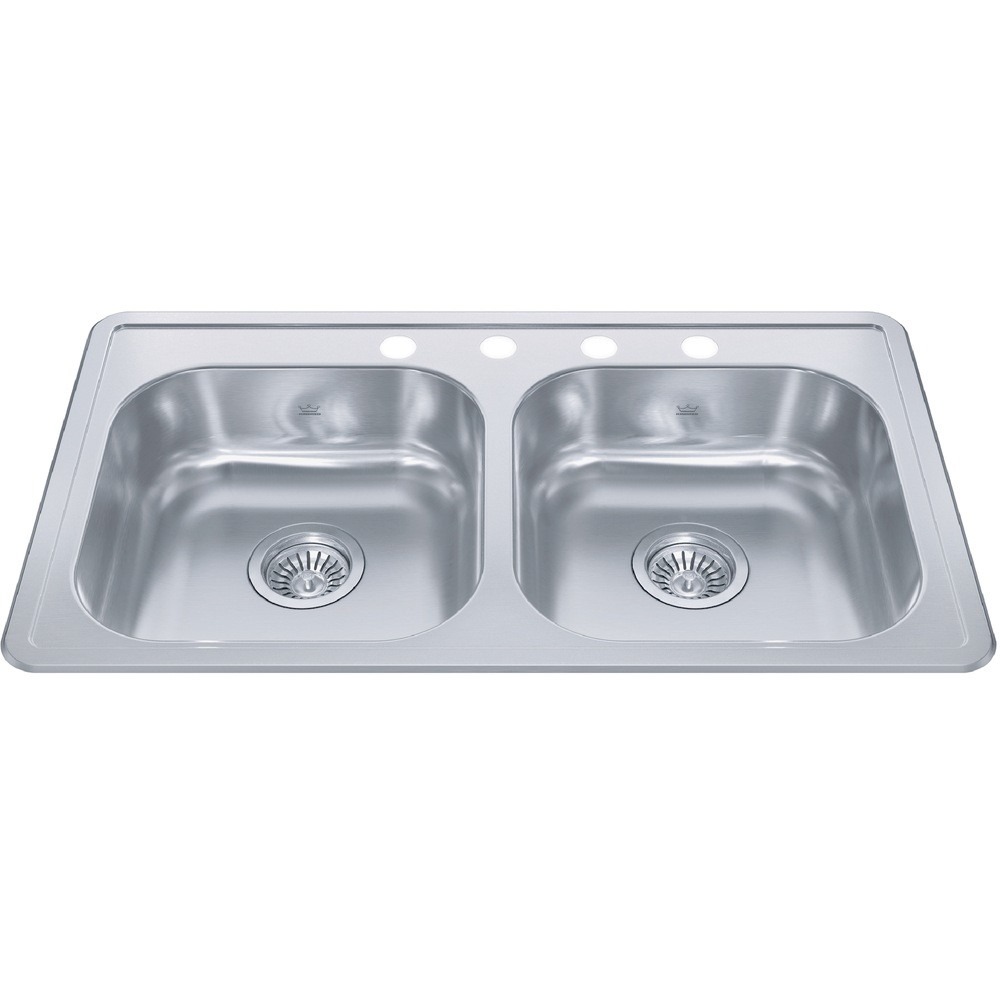 Kindred Granite Double Bowl Kitchen Sink, Champagne,34x20in Canadian