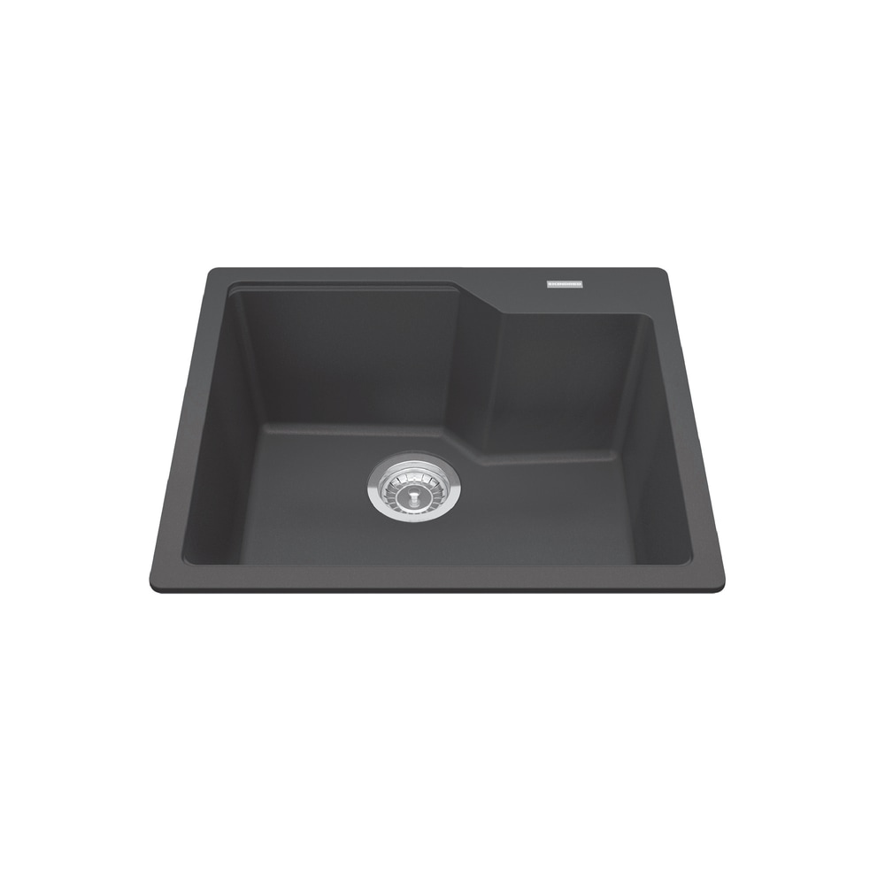Kindred Granite Double Bowl Kitchen Sink, Stone Grey,34x20in
