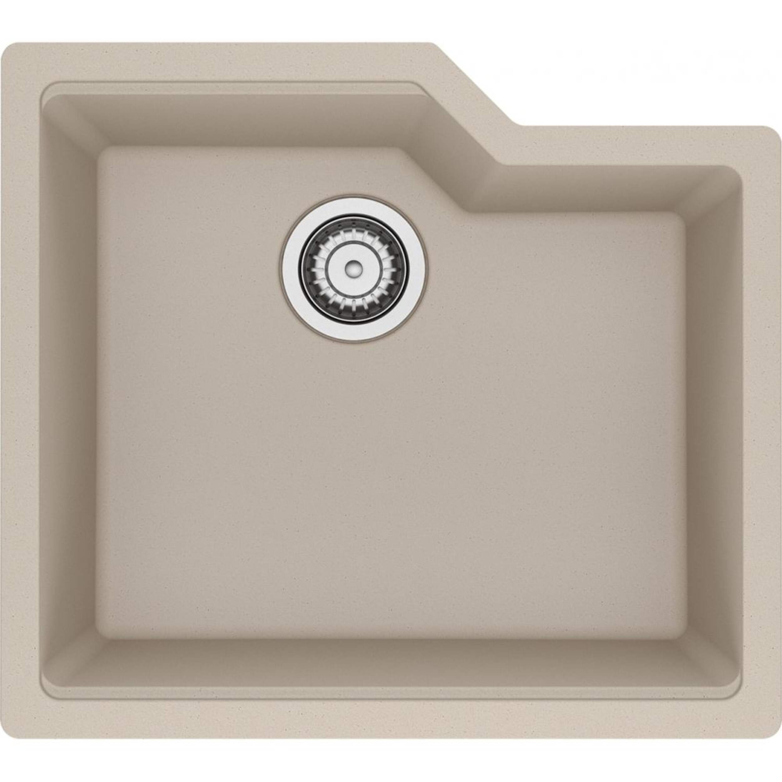 Kindred Urban Undermount Granite Single Bowl Kitchen Sink, 22.06-in x 19.69-in x 9.06-in, Champagne Overhead_Flat