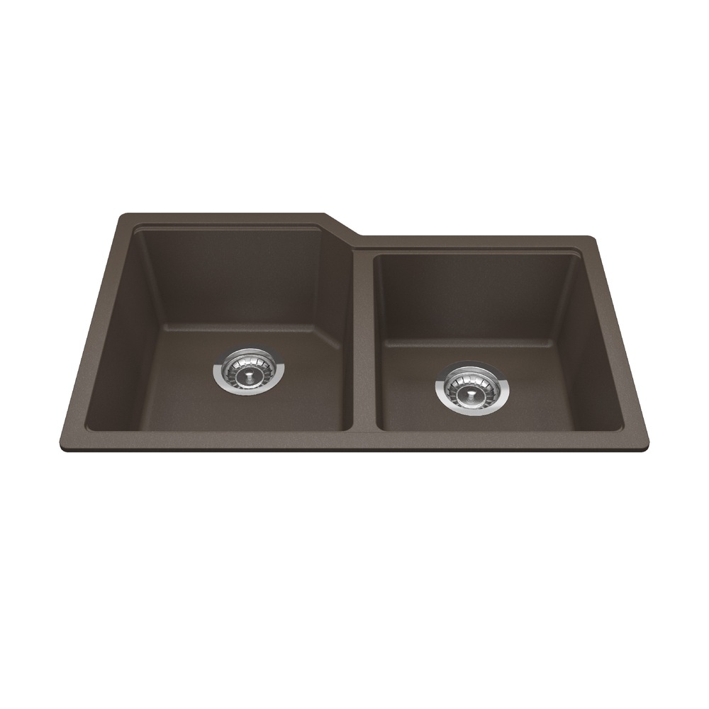Kindred Top Mount Granite Single Bowl Kitchen Sink, Stone Grey,22x20in