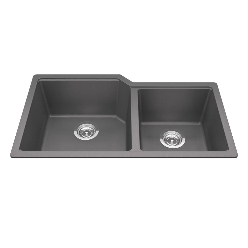 Kindred Urban Undermount Granite Double Bowl Kitchen Sink, 33.88-in x ...