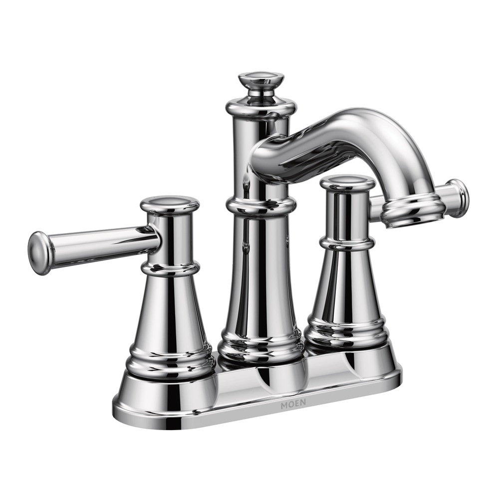 Moen® Belfield Double Handle 4in Centerset Bathroom Sink Faucet, WaterSense® Certified, Chrome