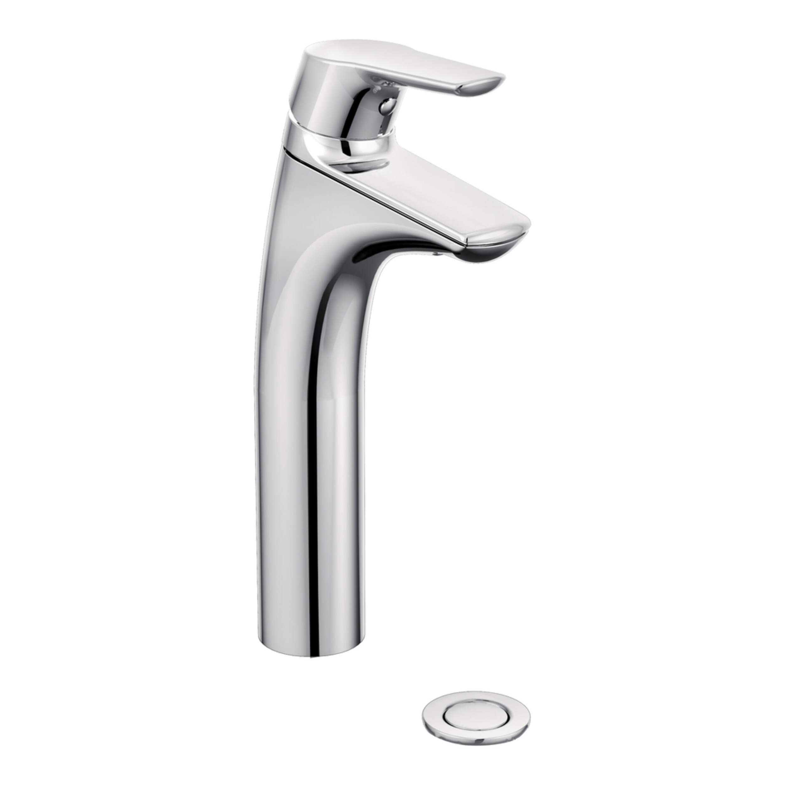 Moen® Method Single Handle Single Hole Bathroom Sink Faucet with Pop-up Drain, Chrome Front_Three_Fourths_Angled_Right