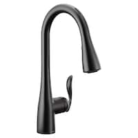 Robinet d'évier intelligent à bec rétractable Moen Arbor, noir mat Front_Three_Fourths_Angled_Right