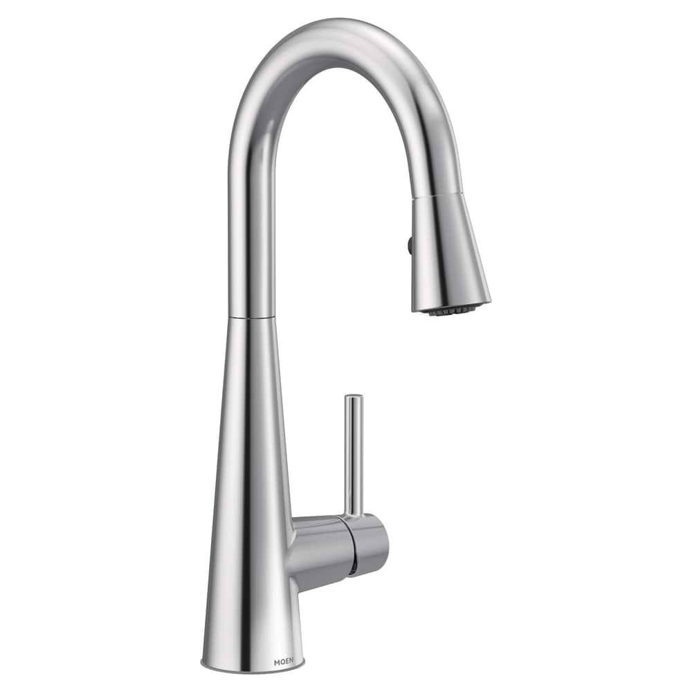 Moen Sleek Single Handle High Arc Pull Down Kitchen Faucet With Power   Moen Sleek 1 Handle High Arc Pulldown Bar Faucet Chrome 111a9d9a 906d 42fa Adb8 B6239c38d85e 