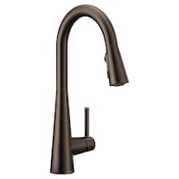 Moen® Sleek Single Handle High Arc Pull Down Kitchen Faucet, Oil Rubbed Bronze Front_Three_Fourths_Angled_Right