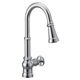 Moen® Paterson Single Handle High Arc Single Mount Pull Down Sprayer Kitchen Faucet with Power Clean, Chrome Front_Three_Fourths_Angled_Right