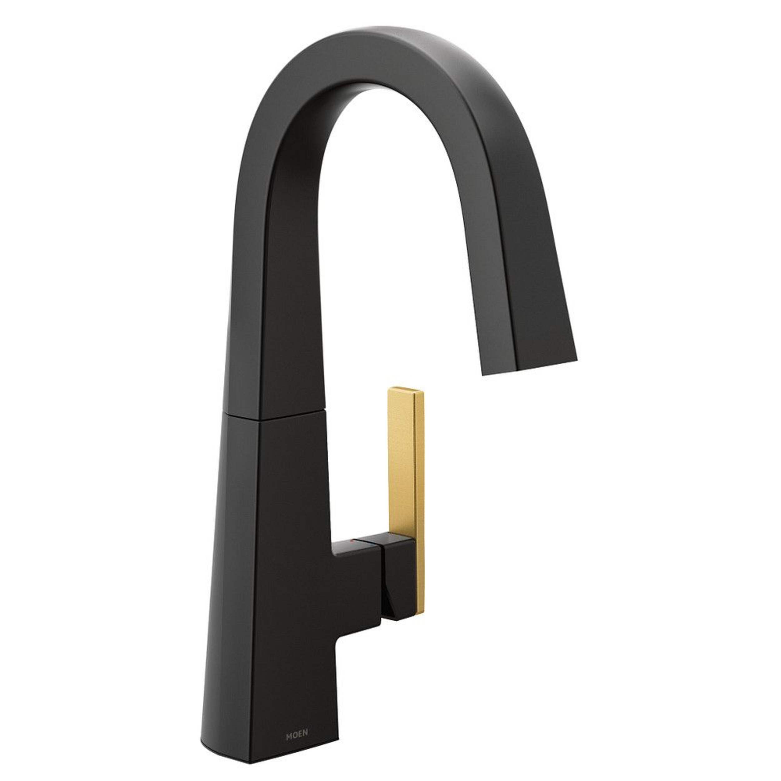 Moen® Nio Single Handle High Arc Pull Down Sprayer Kitchen Faucet, Matte Black Front_Three_Fourths_Angled_Right