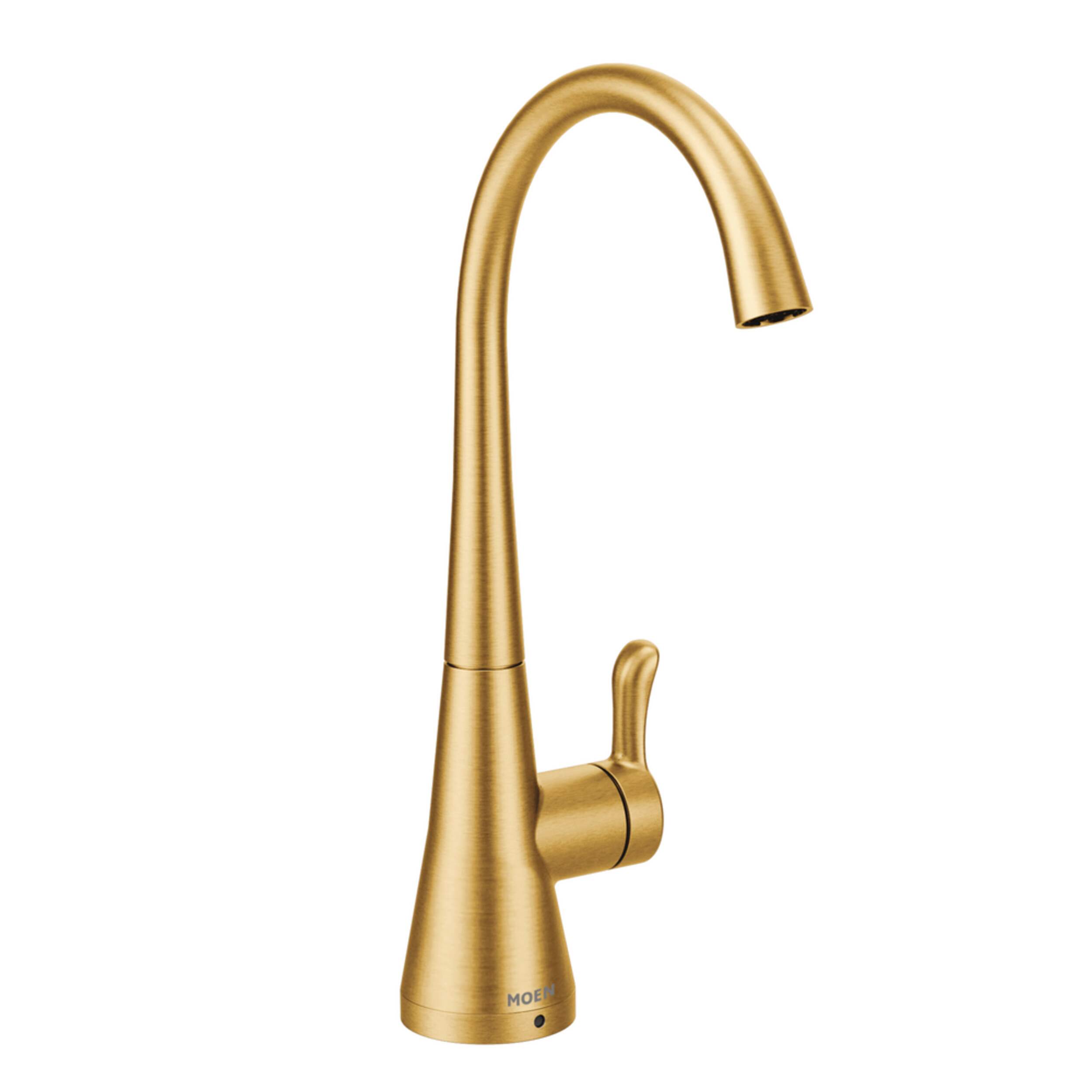 Moen® Sip Single Handle Transitional Cold Water Beverage Kitchen Faucet, Brushed Gold Front_Three_Fourths_Angled_Right