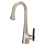 Moen® Sinema Single Handle High Arc Pull Down Sprayer Kitchen Faucet with Power Clean, Polished Nickel Front_Three_Fourths_Angled_Left