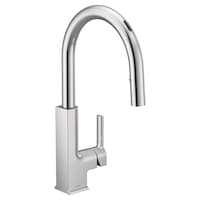 Robinet d'évier intelligent à bec rétractable Moen STO, chromé Front_Three_Fourths_Angled_Right