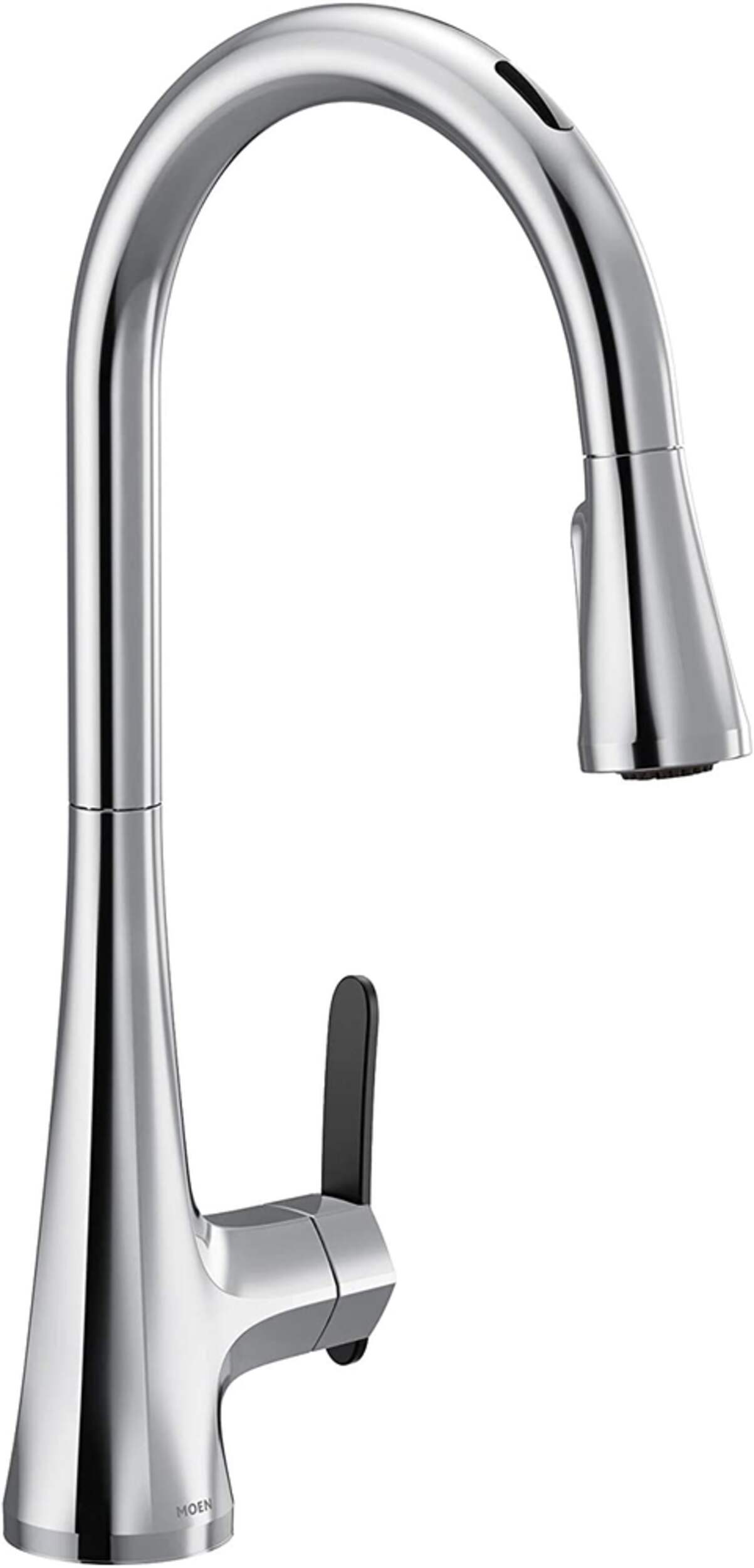 Robinet d'évier intelligent à bec rétractable Moen STO, chromé Front_Three_Fourths_Angled_Right