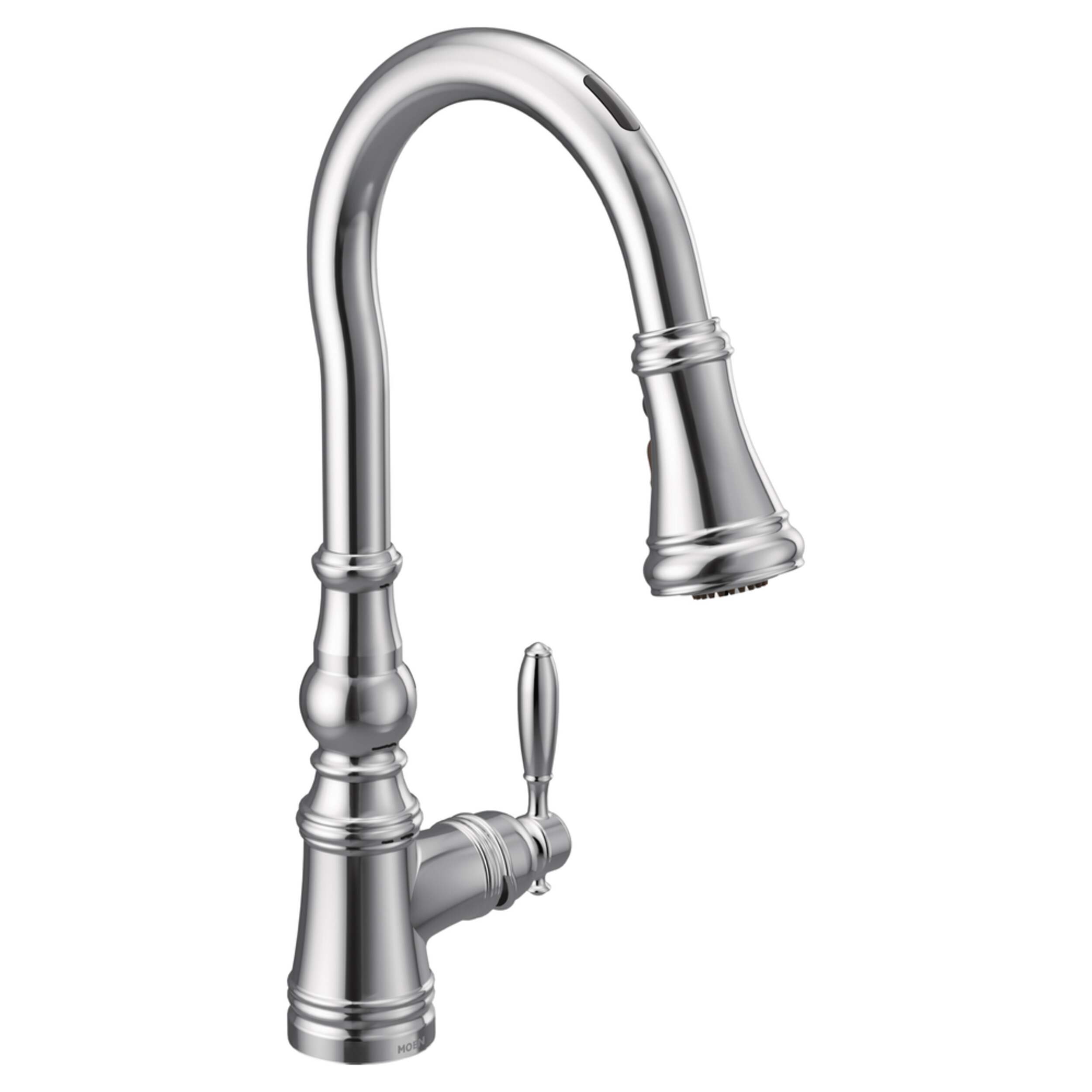 Moen Weymouth Smart Pulldown Kitchen Faucet, Chrome Front_Three_Fourths_Angled_Right