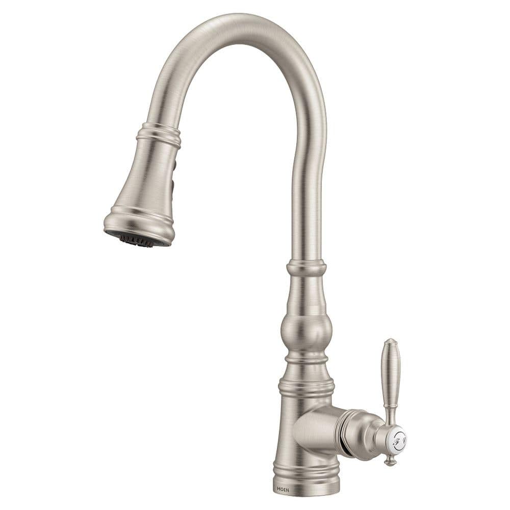 Moen® Weymouth Single Handle High Arc Pull Down Spot-Resist Sprayer ...