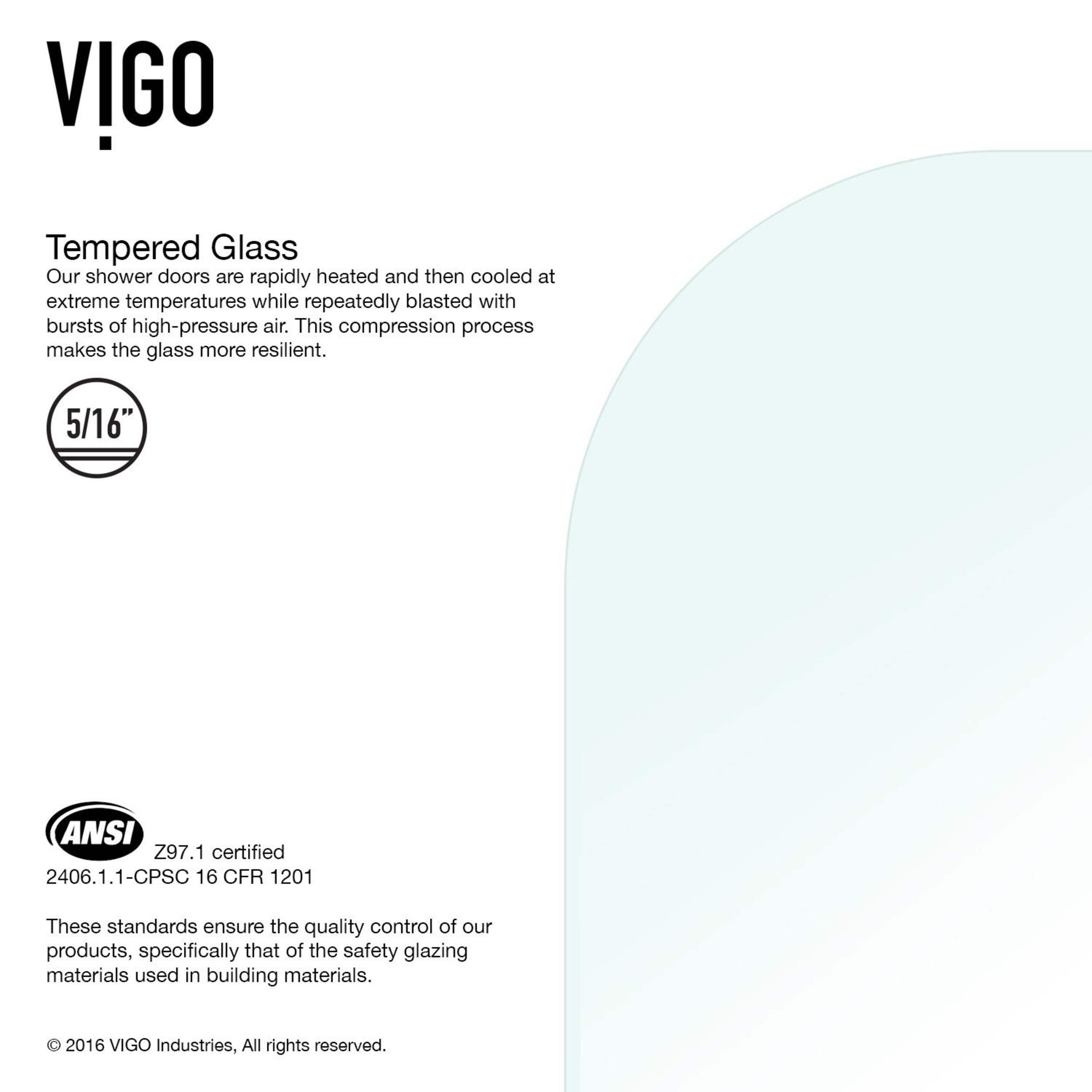 VIGO Orion Frameless Pivot Bathtub Door with Clear Glass, 34x58-in Overhead_Flat