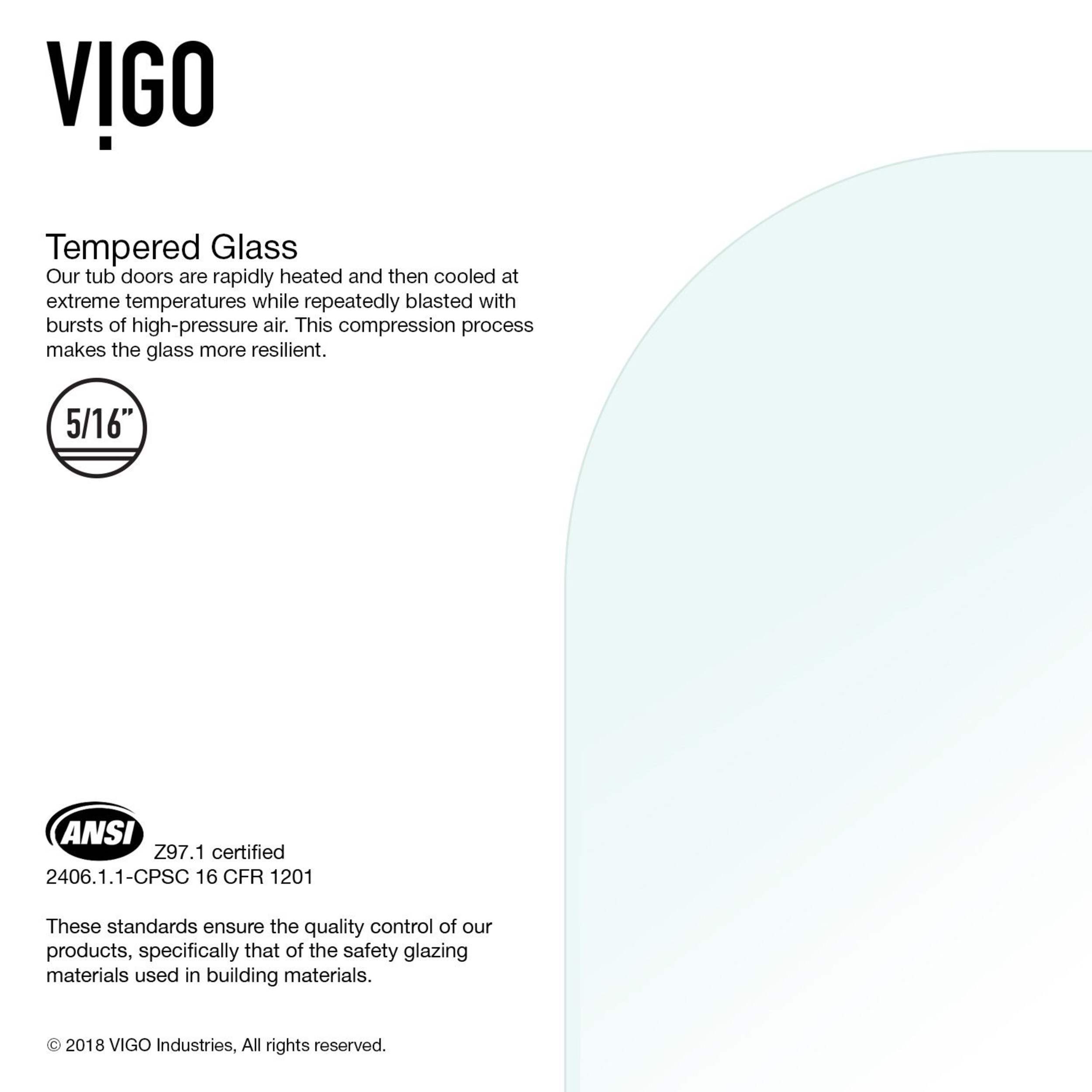 VIGO Orion Frameless Pivot Bathtub Door with Clear Glass, Matte Black, 34x58-in Composite_or_Mixed