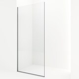 Porte de douche fixe sans cadre VIGO Zenith avec verre transparent, 34 x 74&nbsp;po, chrome Front_Angled_Left