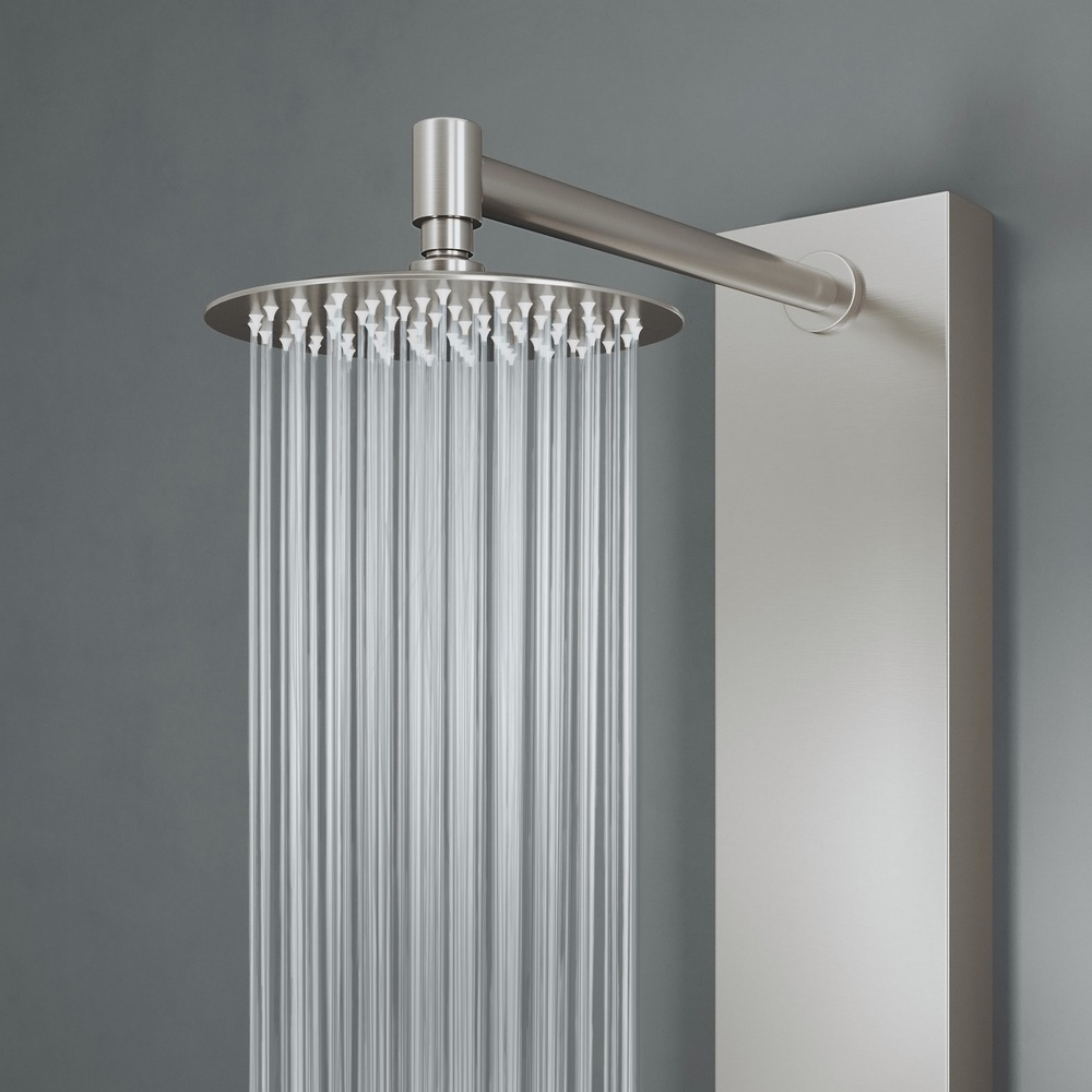 VIGO 20" W X 59" H Ellington 4-Jet Matte Black Shower Panel Thermostatic Volume Dual Function Control Type And Handheld Showerhead Vg08013mb