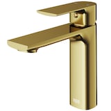 VIGO Davidson Single Handle Single Hole Bathroom Sink Faucet, WaterSense® Certified, Matte Gold Front_Three_Fourths_Angled_Left