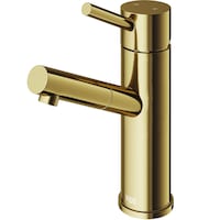 VIGO Noma Single Handle Single Hole Bathroom Sink Faucet, WaterSense® Certified, Matte Gold Front_Three_Fourths_Angled_Left