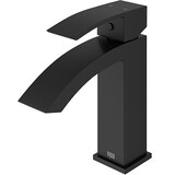 VIGO Satro Single Handle Single Hole Bathroom Sink Faucet, WaterSense® Certified, Matte Black Front_Three_Fourths_Angled_Left