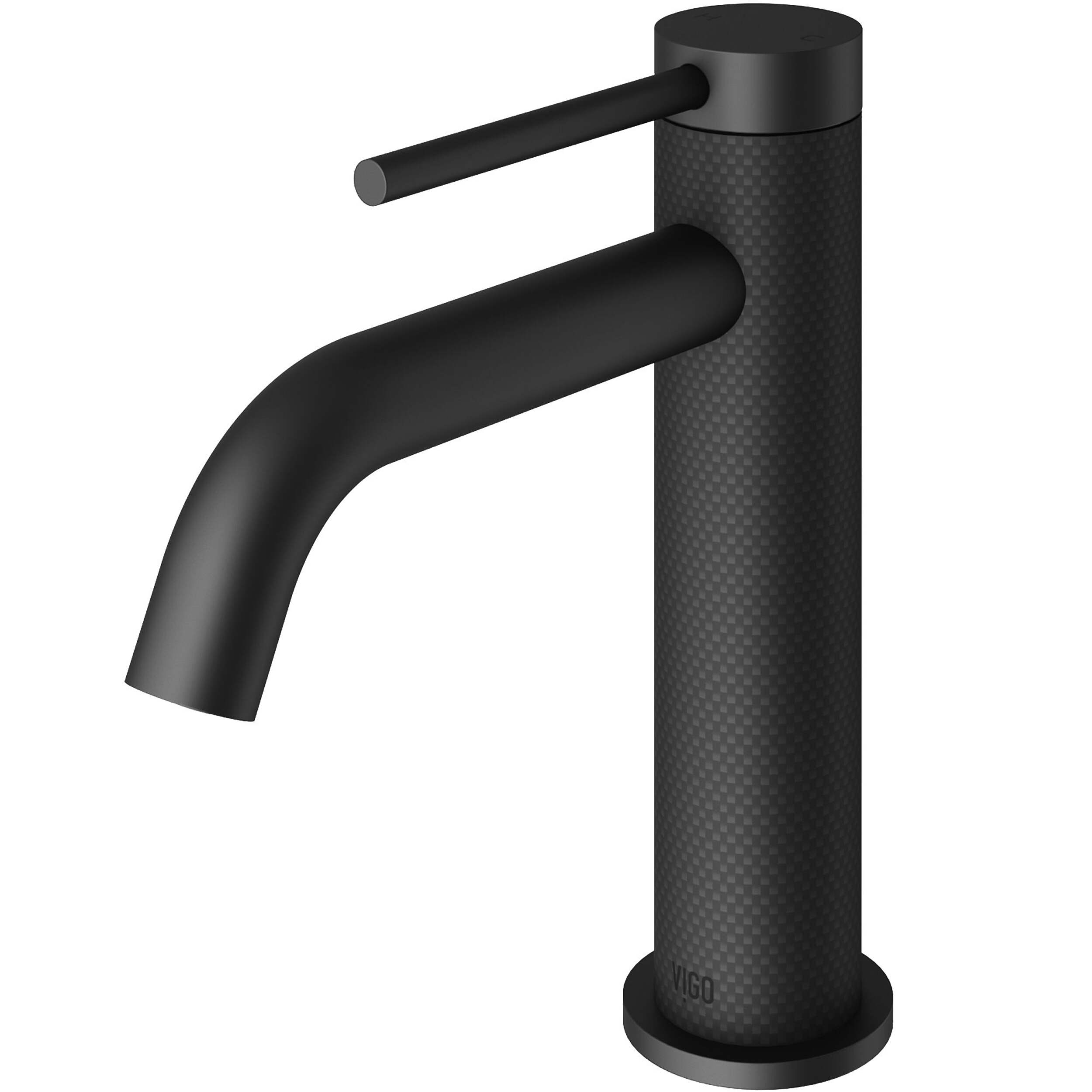 VIGO Madison Single Handle Single Hole cFiber Bathroom Sink Faucet, Matte Black Front_Three_Fourths_Angled_Left