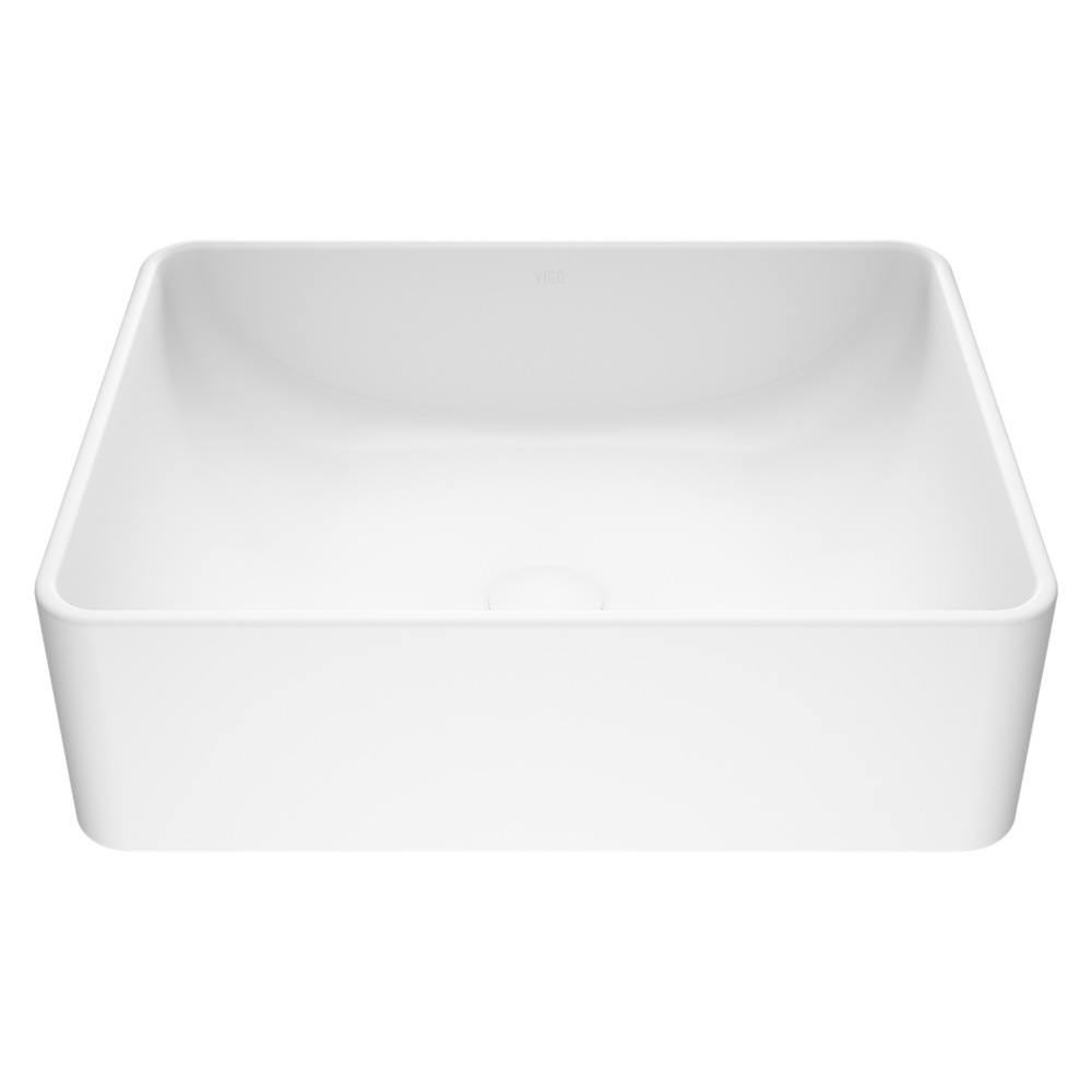 VIGO Amaryllis Matte Stone™ Rectangular Composite Vessel Bathroom Sink